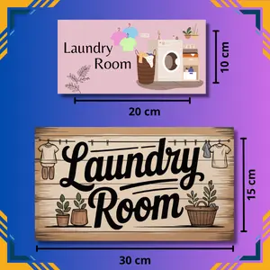 Hiasan dinding Laundry Room kualitas cetak TERBAIK ukuran 10x20cm dan 15x30