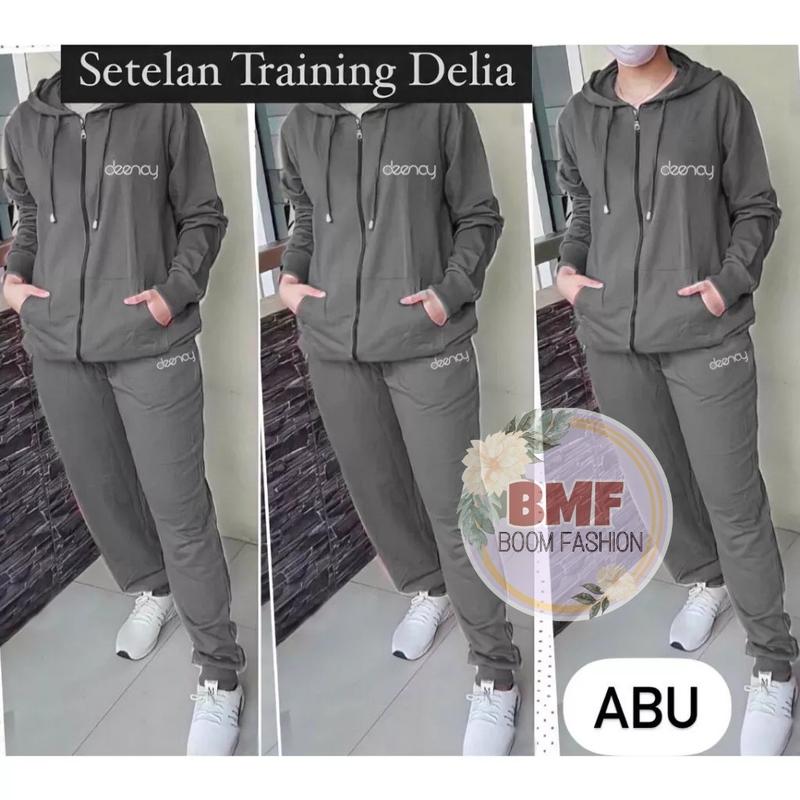 BOOM - Setelan Training Delia Hoodie L XL XXL 3XL 4XL Fashion Pakaian Training Wanita Jumbo Baju Olahraga Muslim 6