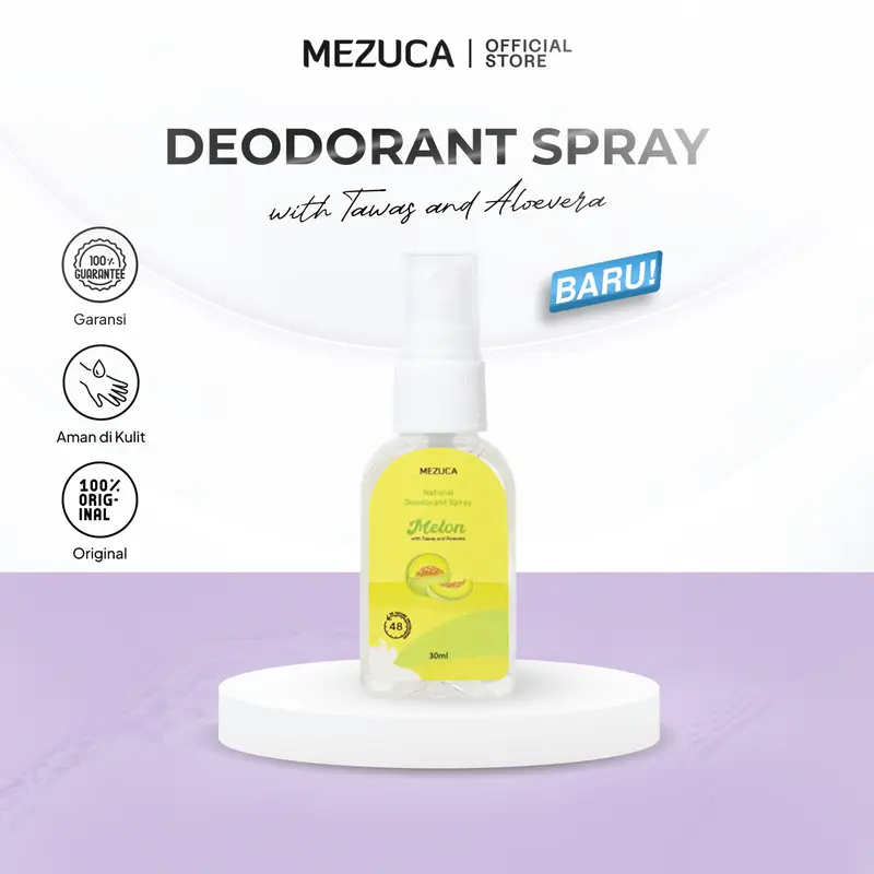 [Dapat 5 Botol] Deo Spray Mezuca 30ml FREE POUCH Fresh Fruit Deodorant Spray with Tawas dan Aloevera Asli 4