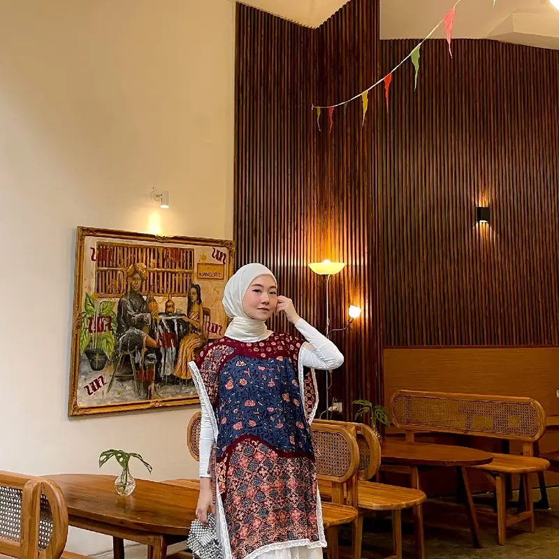 Nonita Vest Rompi Batik Modern Wanita Kerja Model Terbaru Atasan 7