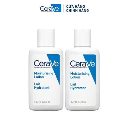 Bộ đôi sữa dưỡng giúp dưỡng ẩm dành cho da khô Cerave Moisturizing Lotion 30ML