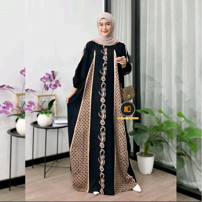 Gamis Kaftan Terbaru Zahra Abaya Import Bahan Rayon Nyaman Simple Mewah - Muslim Dress