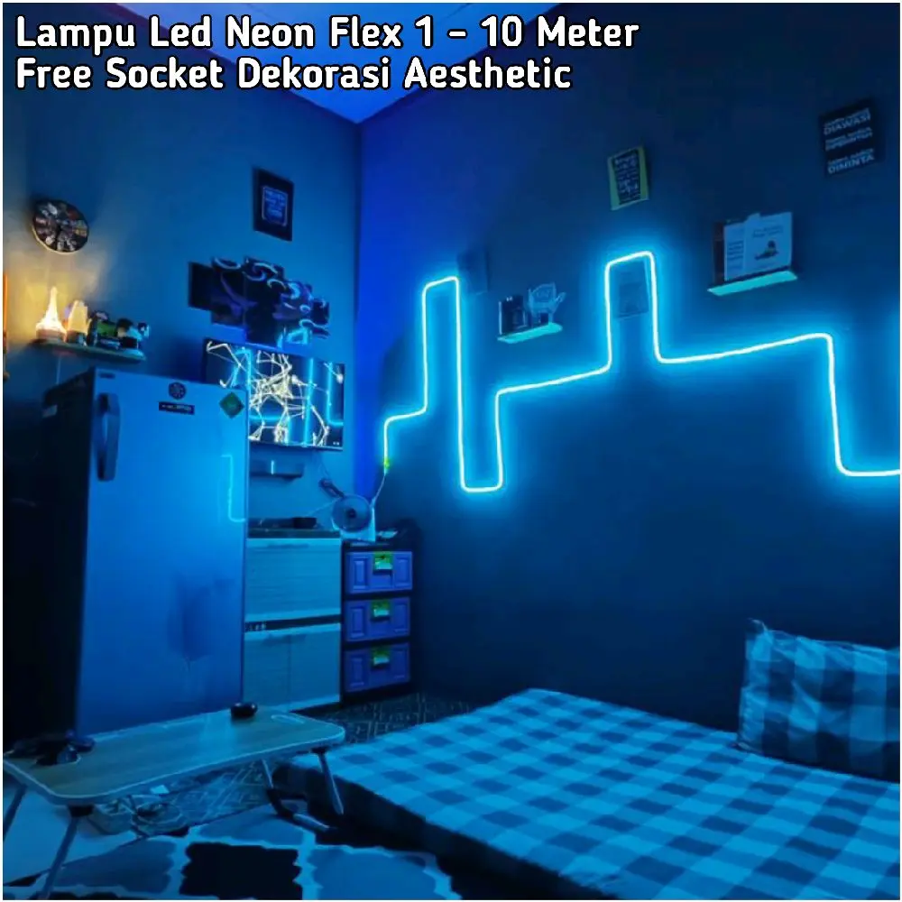 Lampu Led Neon Flex 1 - 10 Meter kamar Aesthetic Tempel Dinding Dekorasi Rumah Konten Free Socket