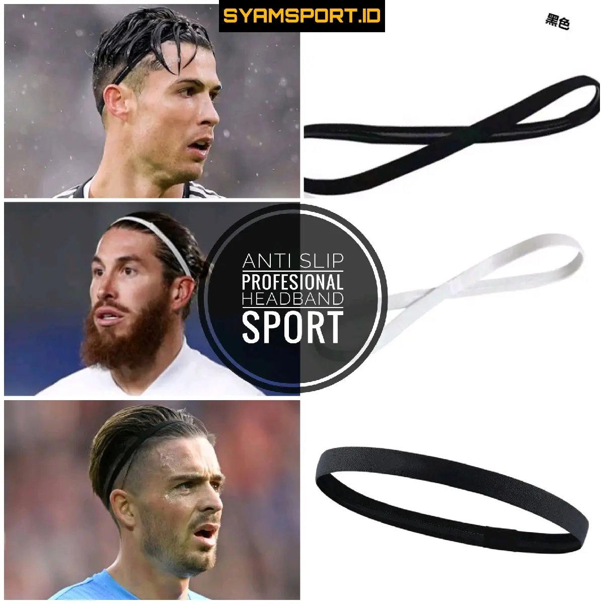 Headband Olahraga Anti Slip Menyerap Keringat Kemasan Plastik Anti Bakterial | PRO Headband Anti Slip | Ikat Kepala Olahraga | Karet Olahraga Elastis | Mini Headband | Ikat Rambut Olahraga | Headband Sport Elastis