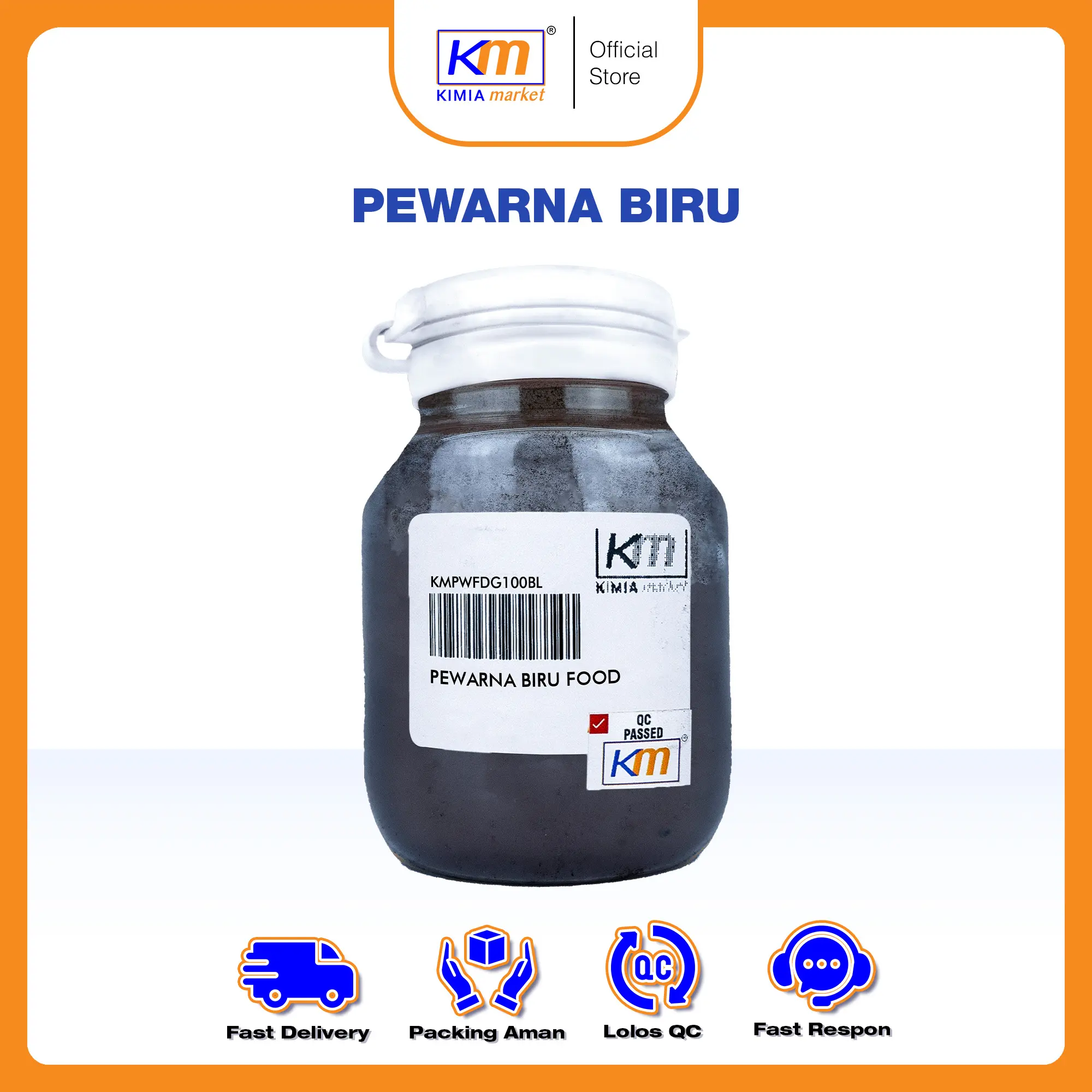Pewarna Makanan Warna Biru 100gr / Food Color Kuning Sunset / Powder Food Grade / Pewarna Kue / Pewarna Minuman Bahan Baking