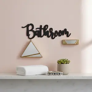 Ready Stok / Hiasan Dinding Kayu BATHROOM Aesthetic Pajangan Laser Cut Terlaris tulisan dinding  aesthetic