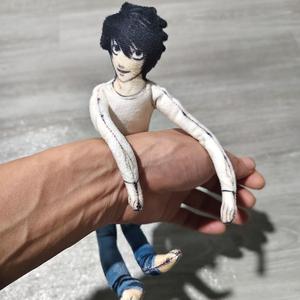 Figur aksi Death Note L dengan tangan dan kaki dawai logam yang boleh digerakkan, mainan lembut abstrak berbentuk rangka tulang, patung lembut boleh disesuaikan untuk hiasan meja dan alat peraga foto
