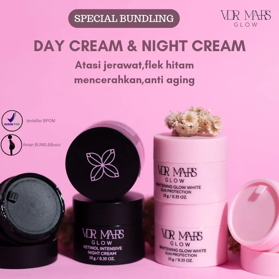 1 paket whitening glow whit DNA salmon dan Retinol Intensive Night cream
