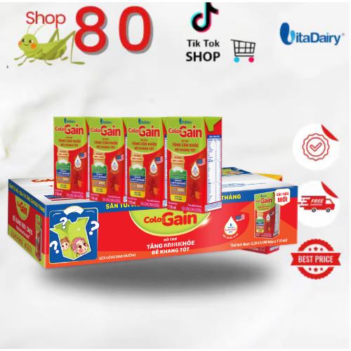 Vitadairy Colosgain Cải Tiến Sữa dinh dưỡng pha sẵn cho bé thùng 48 hộp, bổ sung sữa non
