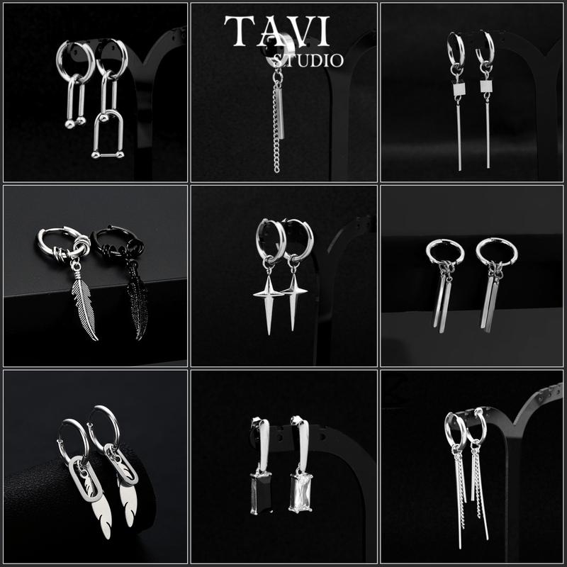 [Mua là mê, chê thì hoàn về] Bông Tai Tavi Studio Khuyên Tai Titan Hình Khối Vuông Dài không gỉ Phong Cách Unisex Đơn Giản, Thời Trang Hoa Dành Cho Nam Nữ (1 chiếc) Tavi