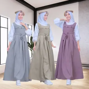 Sania Set Gamis Anak Tanggung Baju Anak 9-17 Tahun Dress Muslim Wanita Gamis Korean Style Katun Polos Setelan Remaja