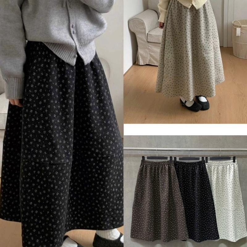  Chân Váy Dài Hoa Nhí Dáng Dài”FLORA” style Vintage Korea – Form Xòe Che Khuyết Điểm siêu xinh-Dành Cho Nữ 
