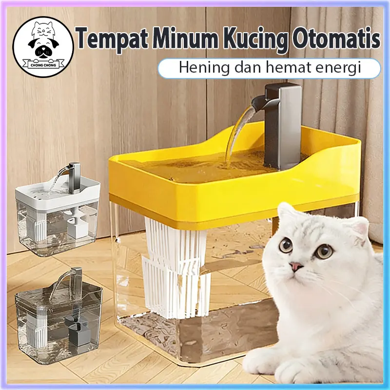 ChongChong -1.5L Air Mancur Minum Otomatis Untuk Kucing Anjing Dengan Sirkulasi Mangkuk