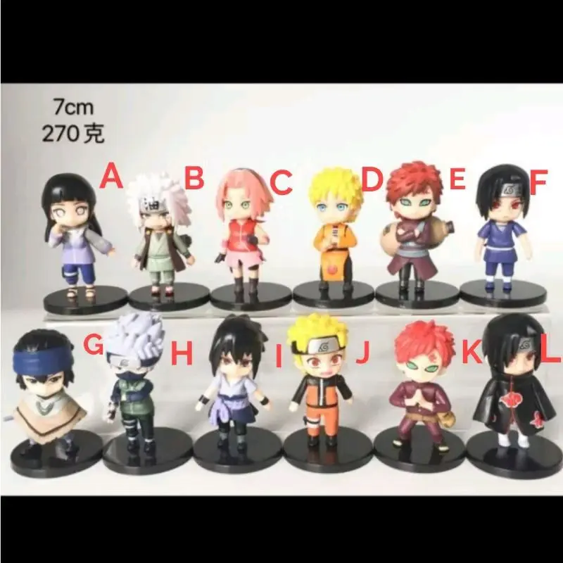 Action Figure Naruto Kakashi Hinata Sakura Sasuke Gaara Itachi Set 12