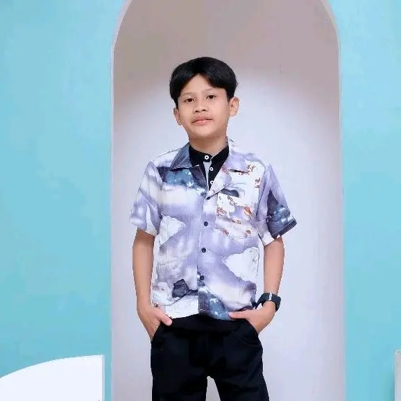 kemeja motif anak tanggung / kemeja rayon anak laki-laki / baju motif / kemeja pantai / kemeja motif viral Fashion 3