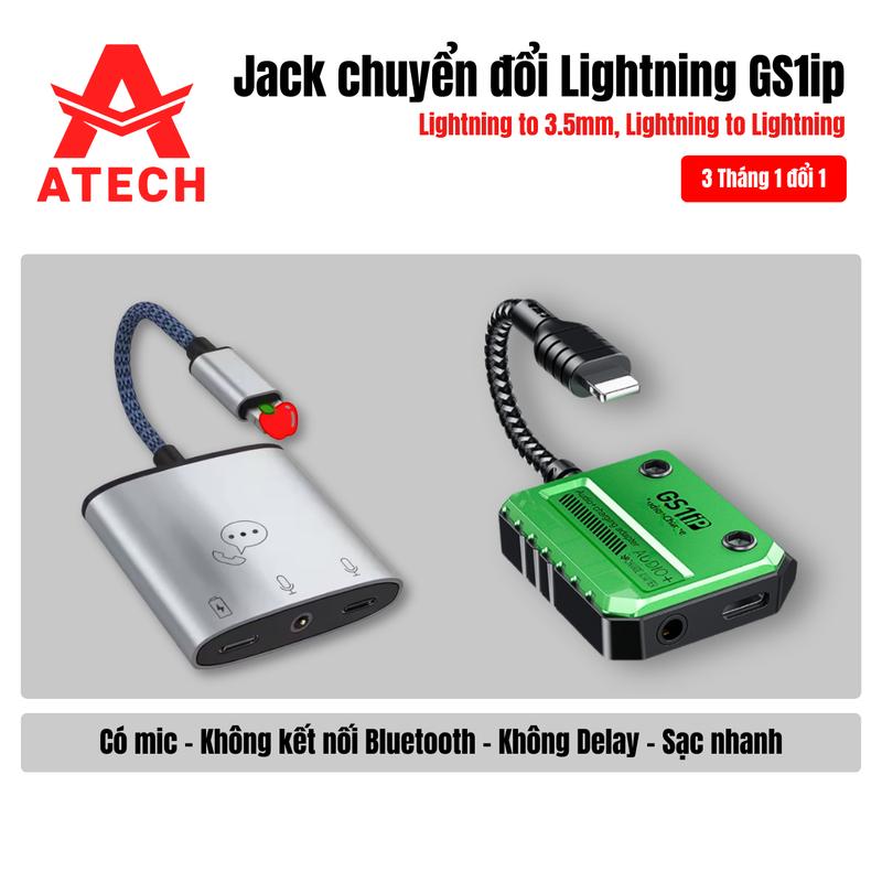 Jack chuyển đổi Lightning PLEXTONE GS1 3in1 Pisen sang tai nghe 3.5mm có mic sạc nhanh dây bọc dù siêu bền