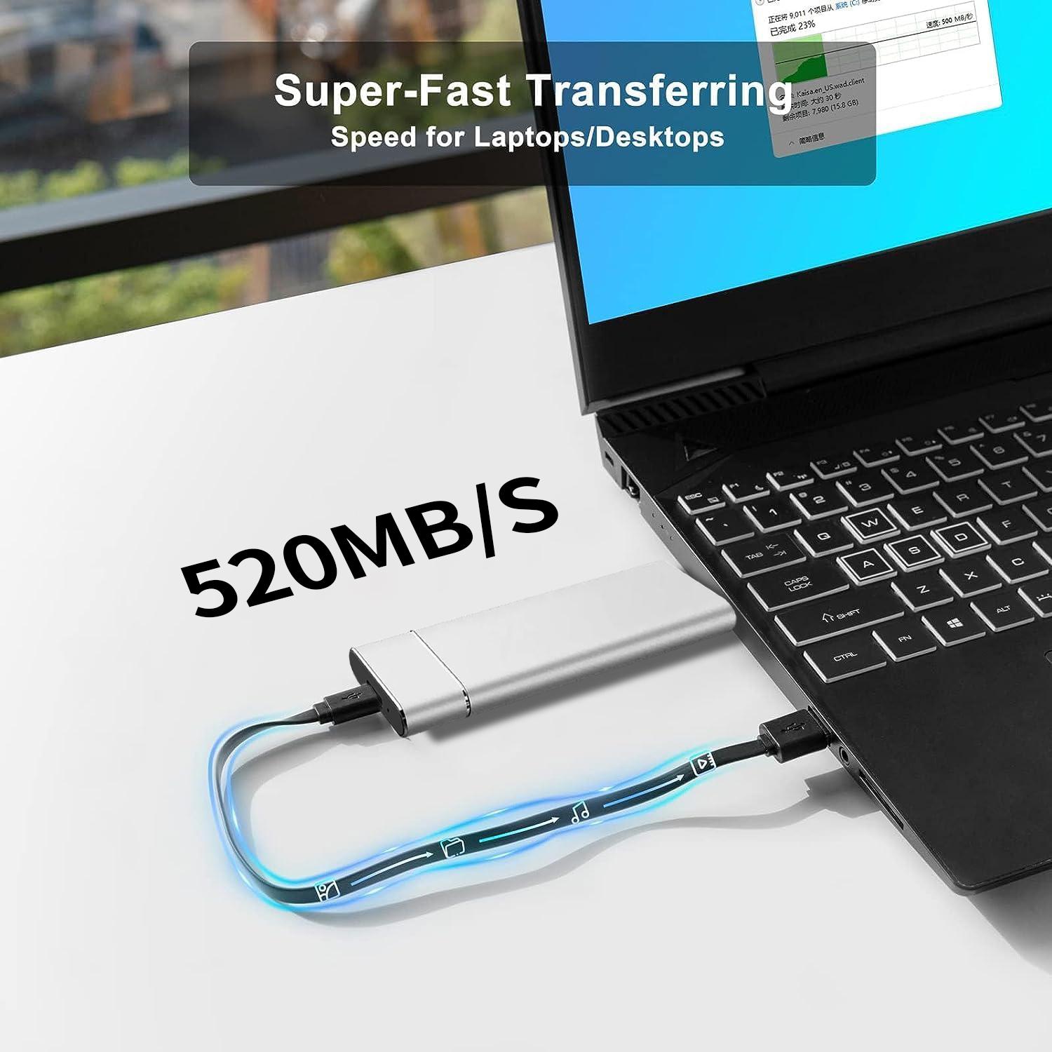 2026 S14 Portable Storage (1TB/2TB/4TB/16TB) – USB 3.1 Gen 2 Type-C, Ultra Slim Shockproof, Stabil dan Aman untuk PC/phone