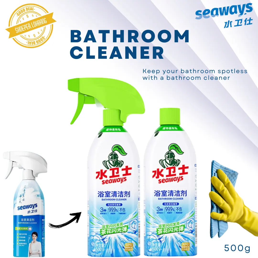 Seaways Toilet Cleaner Bathroom Spray Cleaner 500g | FREE spray head (green) | Bundle (MP13)