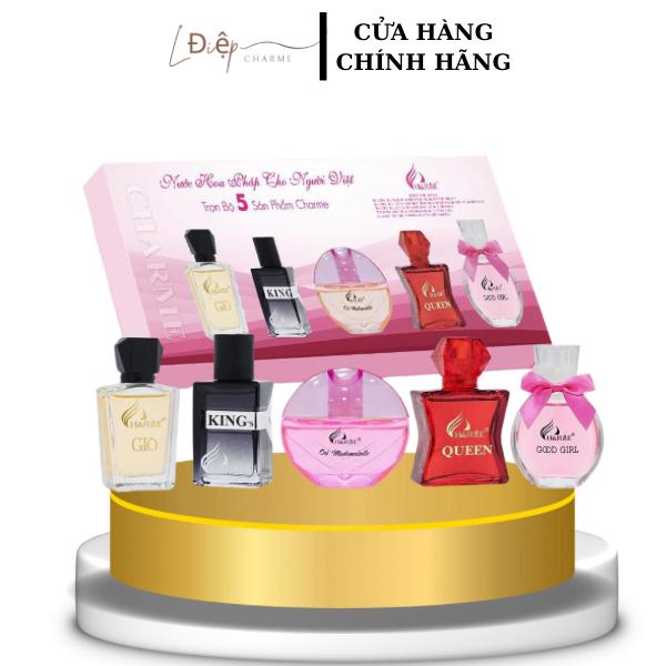 H R V E- Bộ Nước Hoa Mini 5 Mùi Nam Và Nữ Dạng Chấm Nữ Xịt Thơm Women Cosmetic Perfume