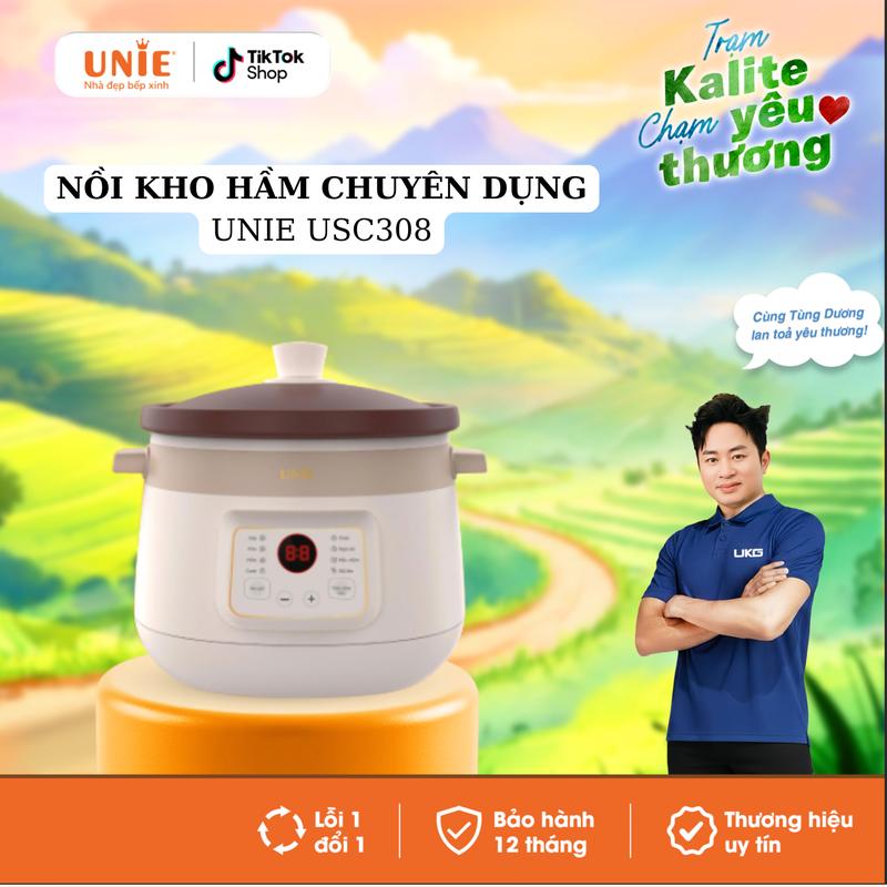   NỒI NẤU CHẬM  Nồi Nấu Chậm Chuyên Kho Hầm UNIE Dung Tích 3L  Lòng Gốm Tử Sa Cao Cấp Hẹn Giờ Và Giữ Ấm 9,5 Tiếng USC308 
