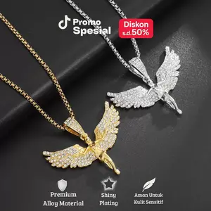 Luxelight - Kalung Angel Wing Zircon Silver – Liontin Malaikat Premium Unisex