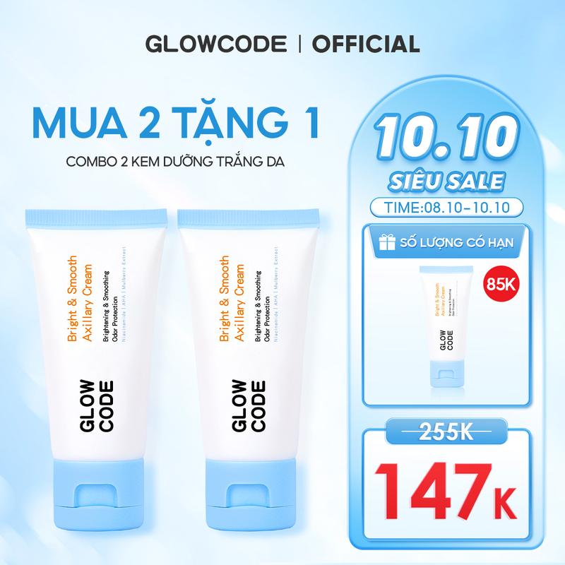 Combo 2 Kem body trắng da Glowcode hỗ trợ giảm thâm nách dưỡng ẩm body với Niacinamide body lotion