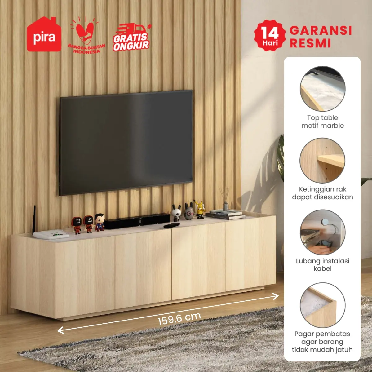 PIRA METROPOLIS OX -  ABRAM TV160 LOW Meja TV / Rak TV / Bufet / Kabinet
