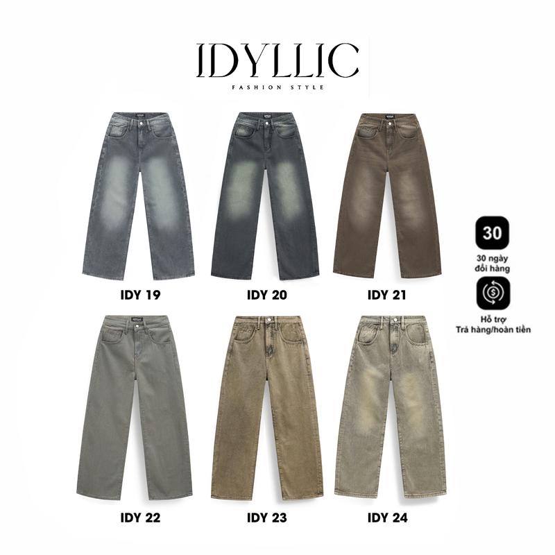 [IDYLLIC - MỚI RA MẮT] Bộ Sưu Tập Quần jean nam nữ, unisex ống suông rộng thời trang màu hot trend IDY19, IDY20, IDY21, IDY22, IDY23, IDY24 cotton dày dặn Menswear Cotton Pants