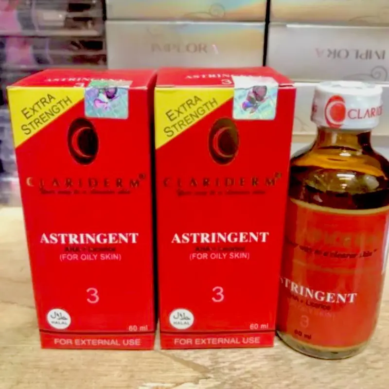 [ COD] 1 pcs Toner Clariderm Astringent no 3 ORIGINAL /Toner Pembersih Wajah For Oily Skin - 60 ml Kontrol Minyak 0