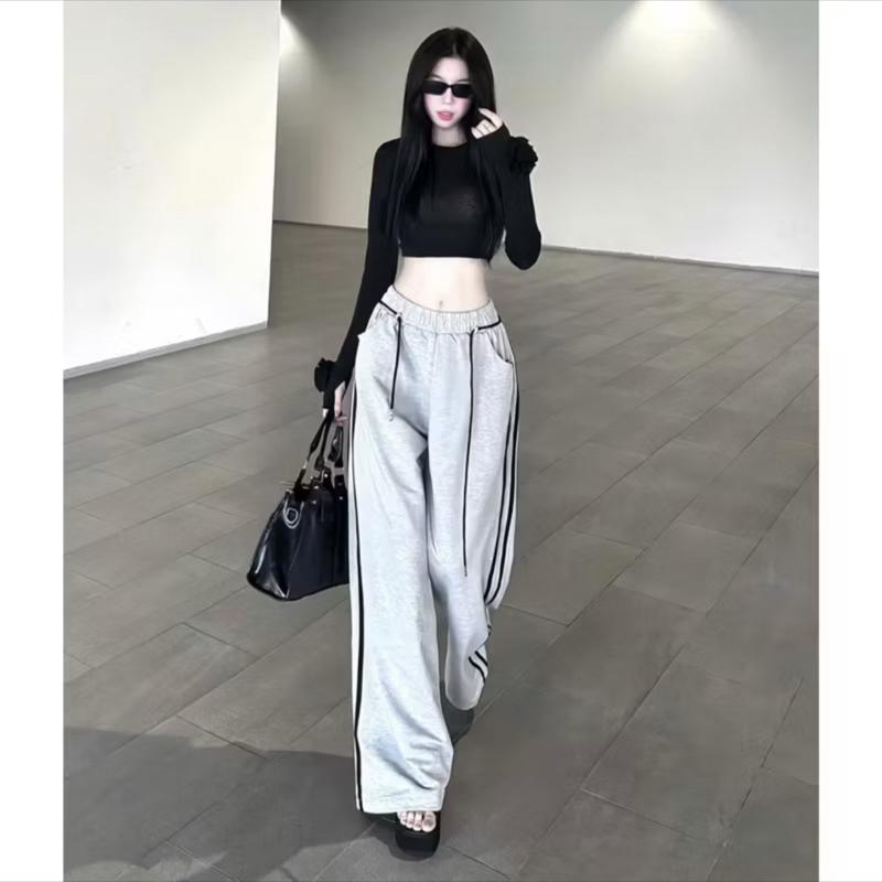  QD9 Quần ống suông kẻ sọc lưng cao cạp chun chất nỉ hai da cực hot  XƯỞNG MAY NGỌC THẢO  