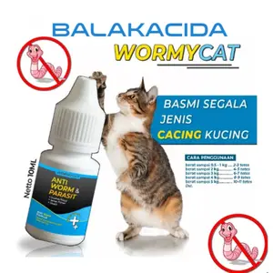 Obat Cacing Kucing WORMYCAT Obat Anti Infeksi Cacing Kucing Cat Kitten Ampuh Basmi Dan Mencegah Cacingan