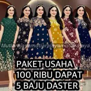 100 Dapat 4pcs beda motif beda warna || Daster Rayon Lengan Pendek Busui Bumil Kancing Depan Lengan Pendek Motif Batik gemooy Ibu Hamil grafis soft 11