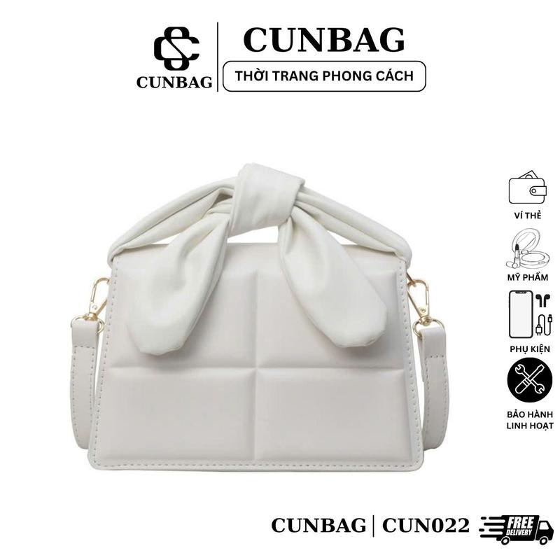 CUNSTORE Túi Xách Nữ Phối Nơ Bản To Thời Trang Cá Tính Bag Vuông CUN022