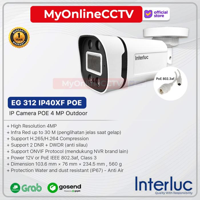 Gambar EDGE INTERLUC EG 312 IP40XF POE / EG 312 IP40CV2 IP Camera 4MP Outdoor Anti Air ColorVu - IP40CV ColorVu dari MyOnlineCCTV Kota Administrasi Jakarta Barat 5 Tokopedia
