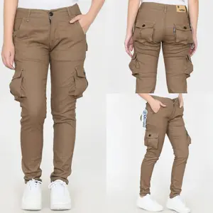 Celana Cargo Wanita Security Gunung Pdl Blessings Katun Mocca Casual Stretch Diamond Basic Loose Combed Formal Lembut - Kulot, Panjang - Simple, Hitam Baggy Nyaman Kantor