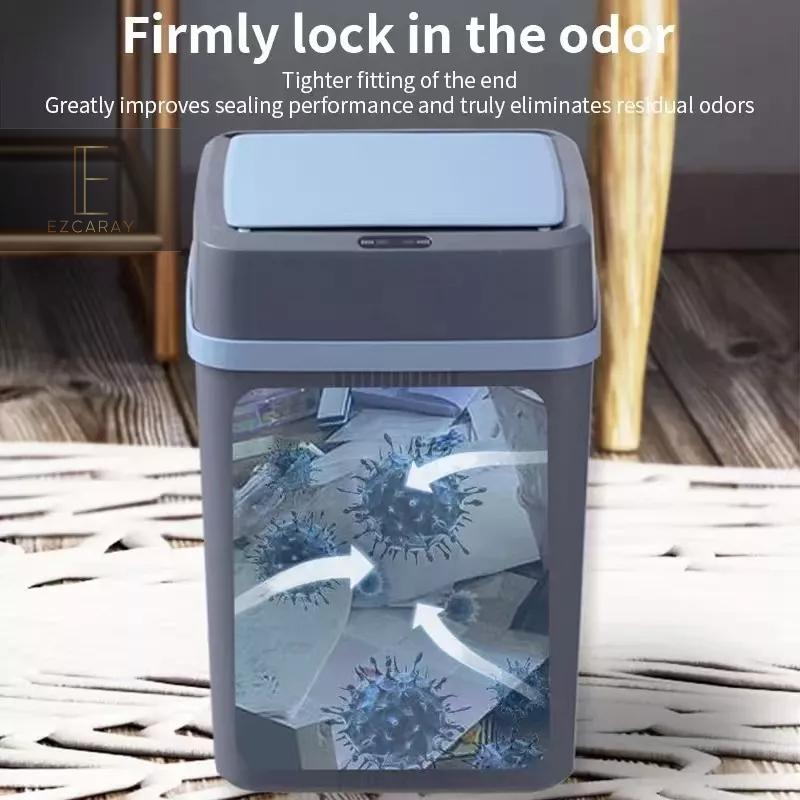 Ezcaray Automatic Smart Dustbin - 12L Mini Bin with Induction Switch and Microcomputer Control Chip 1