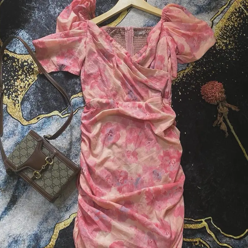 Dress gemoy Bunga pendek wanita 2