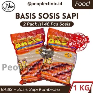 BASIS MINI - 2 PACK SOSIS KOMBINASI AYAM SAPI ISI TOTAL 46 Pcs Frozen Food