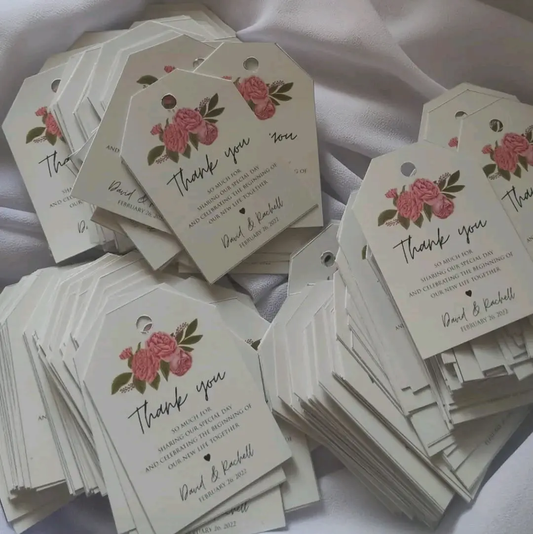 (100 pcs) Hangtag Thanks Card Souvenir Wedding / Hangtag Toko