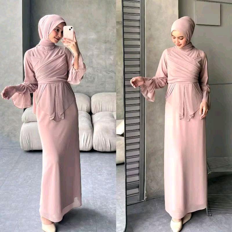Amena Dress Bridesmaid Gaun Wanita Dress Mermaid Kondangan Gamis Ceruty Babydoll Dress Formal Lebaran Simpel Casual Dress Pesta Elegant Baju Gamis Wanita Dewasa Lebaran Mewah Cantik Nyaman Gamis Muslim Remaja Syari Maxi Dress Terbaru
