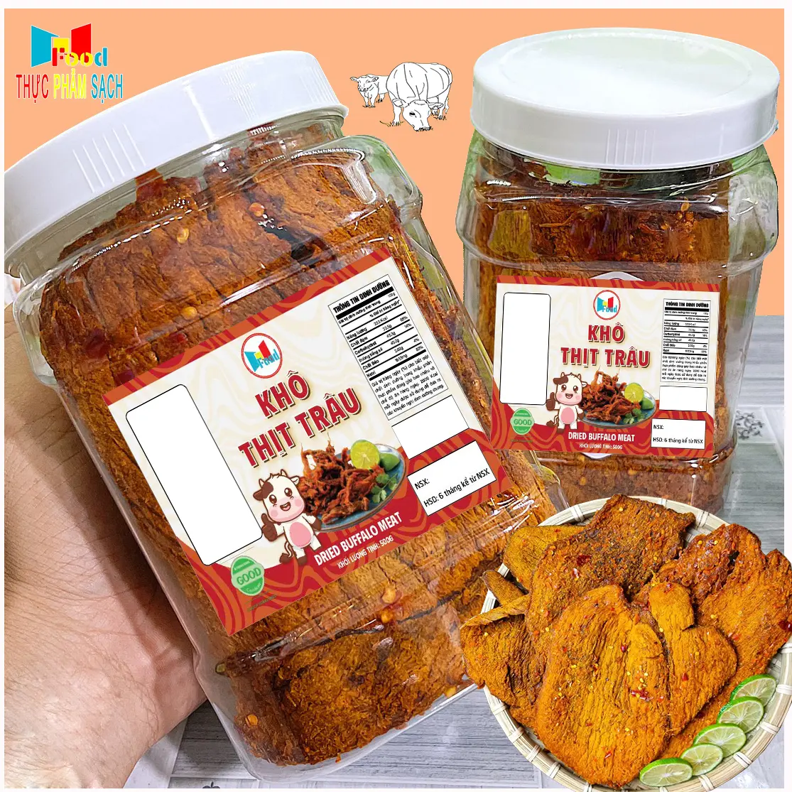 KHÔ THỊT TRÂU/ KHÔ BÒ ( SẤY MỀM ĐẠM VỊ ĂN LIỀN ) - THƠM NGON CAO CẤP
