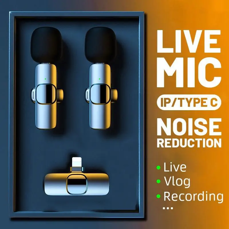 Seanuo 3 in 1 2 in 1 Wireless Lavalier Microphones for Phone Pad Android Camera USB-C IOS Mini Microphone with Noise Reduction for Video Recording Vlog