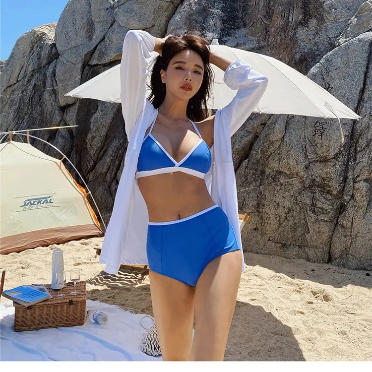 Woman Open Back High Waist 2-Pieceswimsuit Bikini