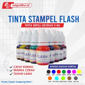 Tinta Stempel Flash cup gelas / Kertas / Stampel Dus / stampel plastik  Warna Variasi Ukuran 5 Ml Murah Berkualitas