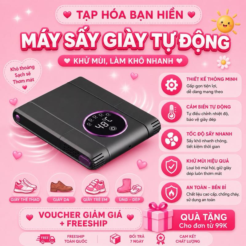 M1 Máy Sấy Giày Cảm Biến Tự Động, Khử Mùi, Làm Khô Nhanh, Giữ Giày Luôn Sạch Thơm