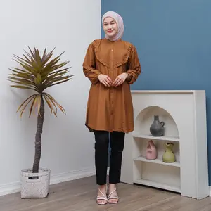 Tunik Citra Opnaisel Polo Linen Baju Wanita Cantik Full Kancing Depan Aktif Busui Nyaman