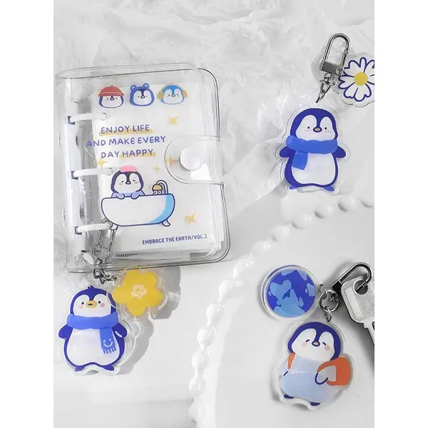 Gantungan Kunci Bentuk Pinguin Bahan Akrilik Untuk Aksesoris Tas Lucu 2
