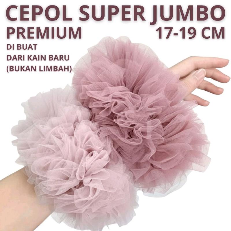 (Premium) Cepol Super jumbo tile premium quality Scrunchie Ikat Rambut ...