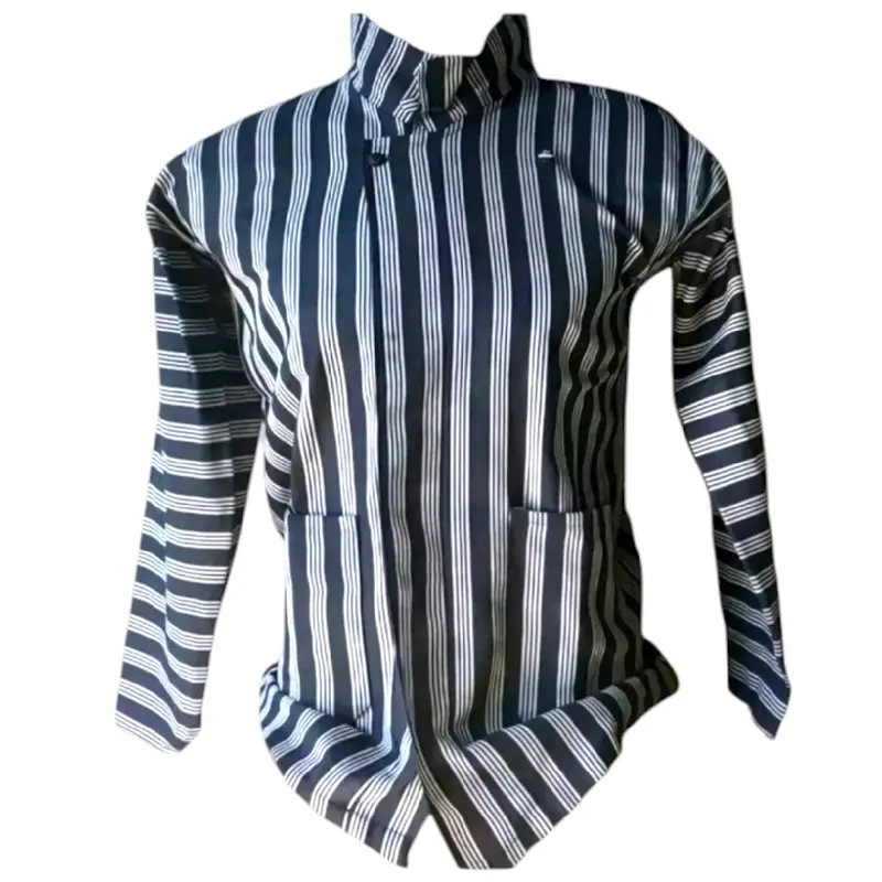 Surjan Abu Baju Adat Jawa Pria - Solo Jogja Motif Garis Garis Katun Rajut Remaja Dewasa 2