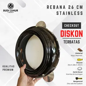 Alat Musik Islami Rebana Hadroh 26cm Kecer Stainless Terbang Banjari Sholawat Ukuran Sedang